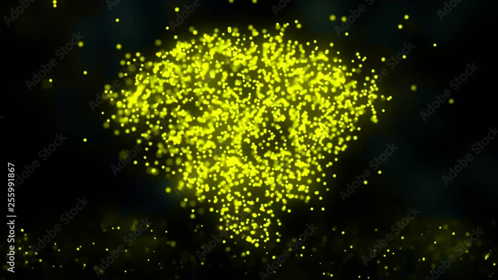 Poster animation of plexus network from wifi symbol on colorful background with flowing of plexus particles