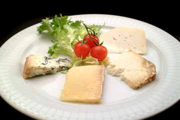 Fototapeta na wymiar Italian food recipes, four kinds of italian cheese.