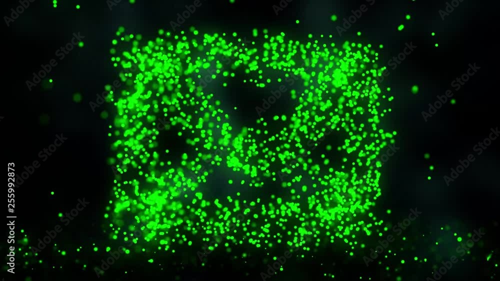 Poster animation of plexus network from e-mail symbol on colorful background with flowing of plexus particl