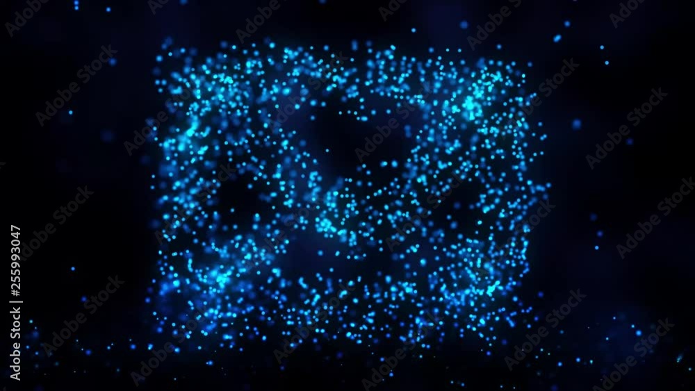 Poster animation of plexus network from e-mail symbol on colorful background with flowing of plexus particl
