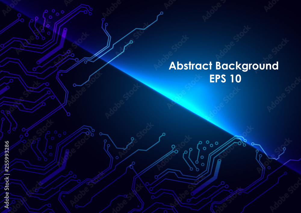 Poster abstract circuit technology vector blue background. illustrtation vector design.
