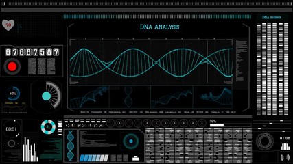 DNA sequence, Blue DNA structure with glow. Science background. futuristic technology. dark blue background with space for text - Powered by Adobe