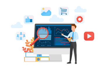 SMM concept. Business advertising in the internet.