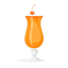 Cocktail. Orange alcohol drink in a glass