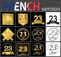 French set of number 23 templates