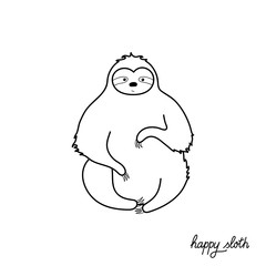 Vector illustration of cute character sloth