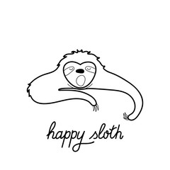 Vector illustration of cute character sloth © pikovit