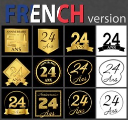 French set of number 24 templates