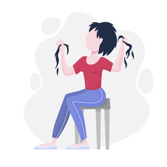 Mental disorder. Woman suffer from a depression