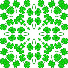 The design element is a square, wonderful clover leaf as a symbol for Saint Patrick,