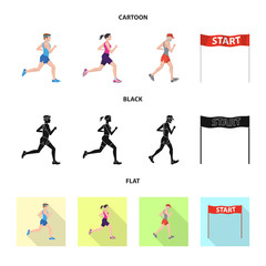 Fototapeta na wymiar Isolated object of sport and winner symbol. Set of sport and fitness stock vector illustration.