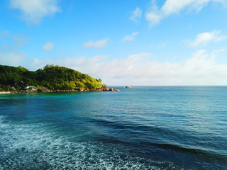 Takamaka beach and the Indian Ocean