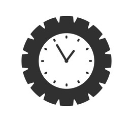 Time Icon with Clock and gear symbol. Flat style vector EPS.
