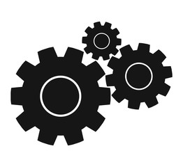 Settings Icon with Gear Symbol. Flat style vector EPS.