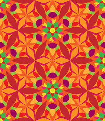 Kaleidoscope geometric colorful seamless pattern. Abstract vector background.