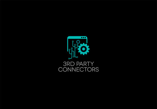 Software Icon On Black Background, 3rd Party Connectors Icon, Clean Vector - Vector