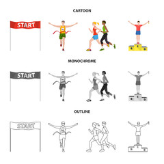 Vector design of sport  and winner icon. Set of sport  and fitness  stock symbol for web.