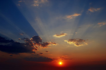 sunset in the sky