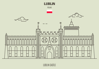 Lublin Castle in Lublin, Poland. Landmark icon - obrazy, fototapety, plakaty
