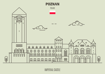 Imperial Castle in Poznan, Poland. Landmark icon
