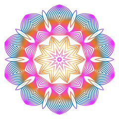 Anti-Stress Therapy Pattern. Mandala. For Design Backgrounds. Vector Illustration. Can Be Used For Textile, Greeting Card, Coloring Book, Phone Case Print. Rainbow color