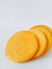 pile of potato chips isolated on white