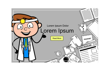 Medical Greeting Template with Doctor Vector Design