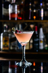 cocktail Clover Club cocktail at the nightclub bar