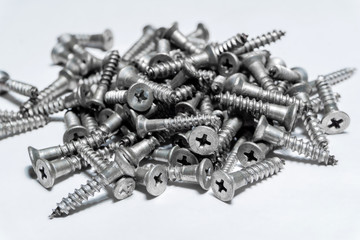 pile of screws close up