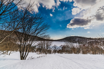 赤城山　小沼　全面氷結