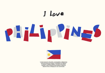 World Flag with fun geometrical alphabets : Vector Illustration 