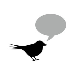 Black bird with speech bubble