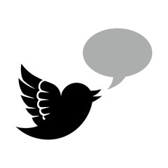 Black bird with speech bubble