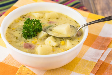 Homemade Fiesta ham soup.