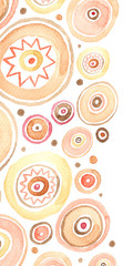 Vanilla Bubblegum Circles Abstract Vertical Border Card Template. Raster illustration.