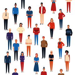 People background pattern cartoons