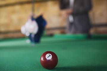 billiard balls on table