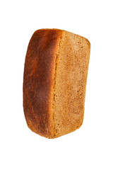 Loaf of rye bread on white background, isolated