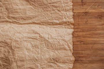 Old paper on the wood background