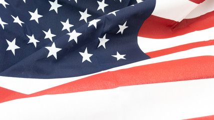 Fototapeta na wymiar Closeup of rippled American flag