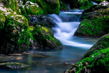 Beautiful waterfall in the mountains