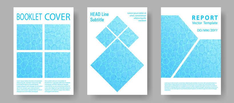 World Oceans Day brochure cover templates set.