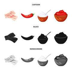 Isolated object of taste and product symbol. Collection of taste and cooking stock symbol for web.