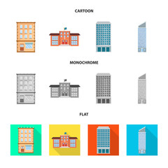 Fototapeta premium Vector design of municipal and center symbol. Collection of municipal and estate vector icon for stock.