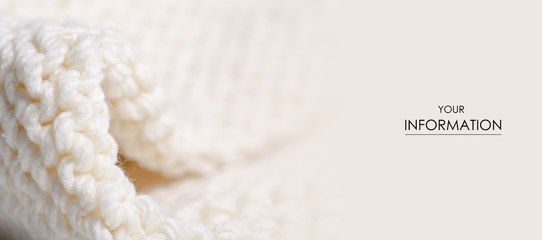 Large knit white fabric texture textile macro pattern blur background