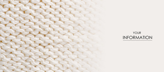 Large knit white fabric texture textile macro pattern blur background