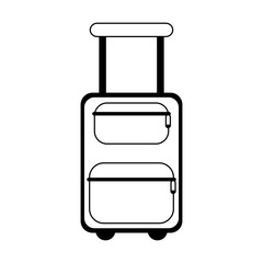 travel luggage with wheels in black and white