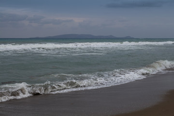 Beach during a rainy day, Crete, Greece