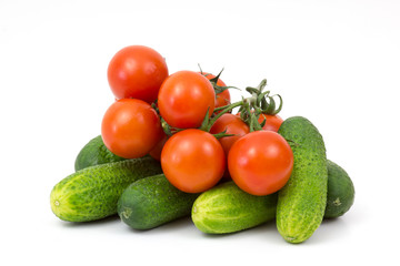 fresh vegetables on white background