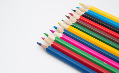 color pencils isolated on white background